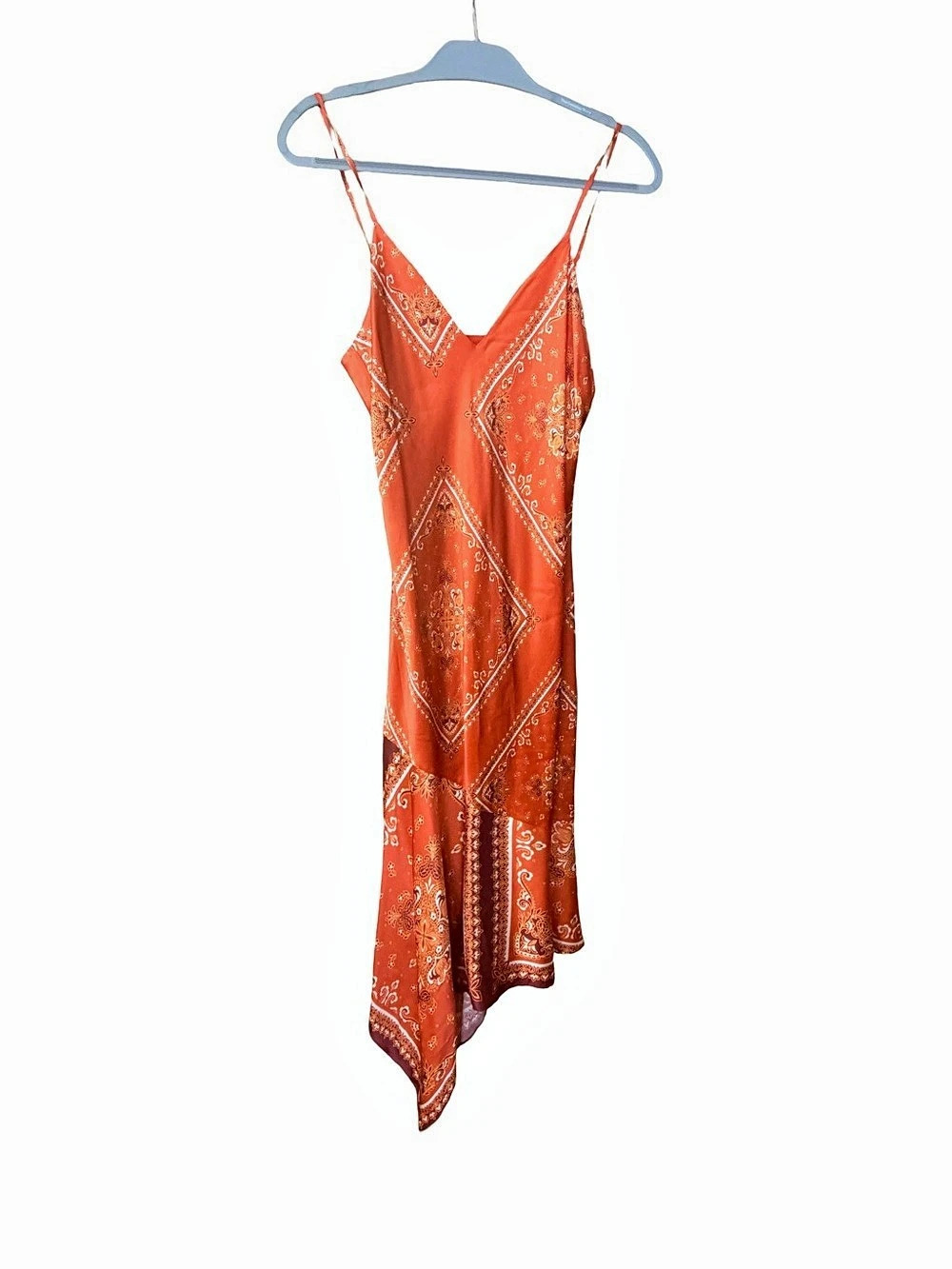 Madewell Cami Maxi Slip Dress in Bandana Print Bandana Print Orange Paisley